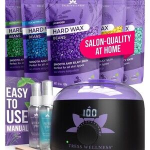 Tress Wellness Waxing Kit for Sensitive Skin, Safe for Face  Skin, Prep  Afte...